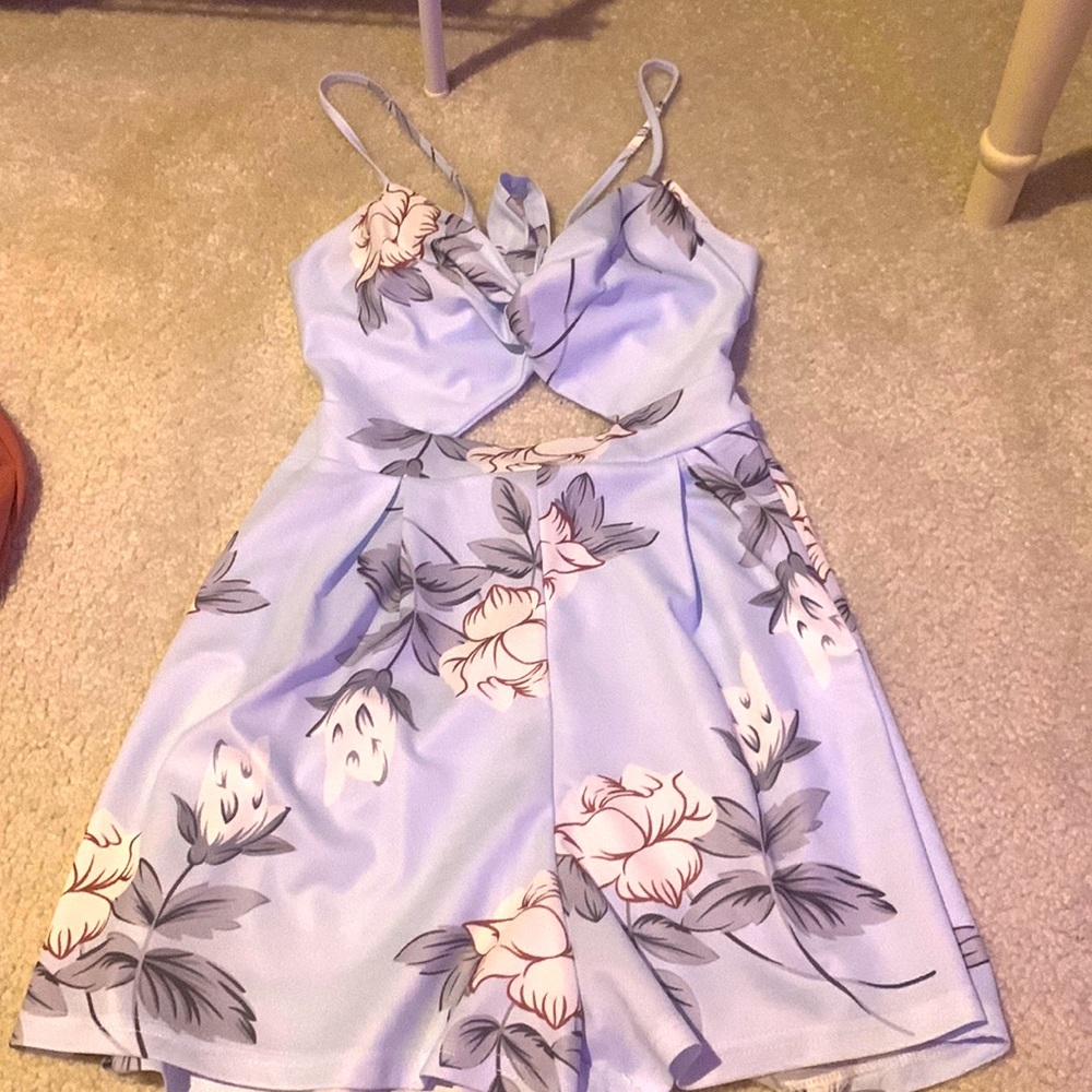Blue floral romper